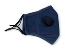 CLEANSTAR - CLOTH FACE MASK WITH VENT AND FILTER - NAVY BLUE