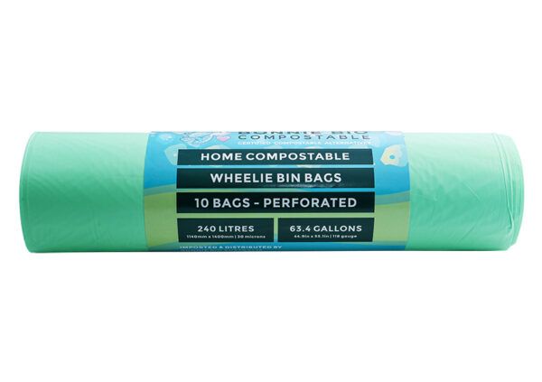 CLEANSTAR - BONNIE BIO 240L COMPOSTABLE GARBAGE &amp; WHEELIE BIN BAGS – ROLL OF 10