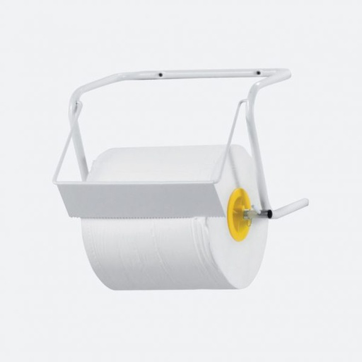 WHITE METAL WALL MOUNTED INDUSTRIAL ROLL TOWEL DISPENSER