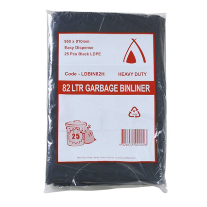 82Lt Black LD H/Duty 25/Roll (250) 950 L x 810 W