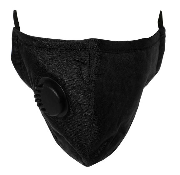 CLEANSTAR - CLOTH FACE MASK WITH VENT AND FILTER - BLACK