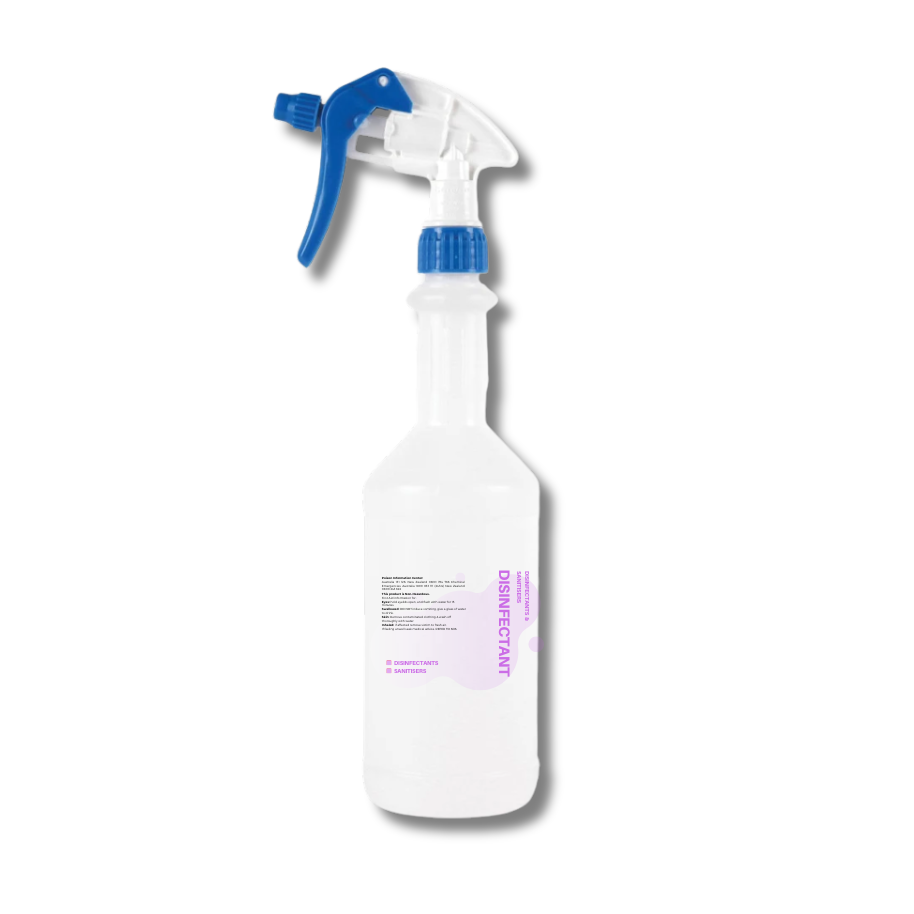750ML LABELED  DISINFECTANT/SANITISERS CLEANER SPRAY BOTTLE WITH TRIGGER