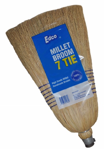 [10190] EDCO - MILLET BROOM WITH HANDLE - 7 TIE