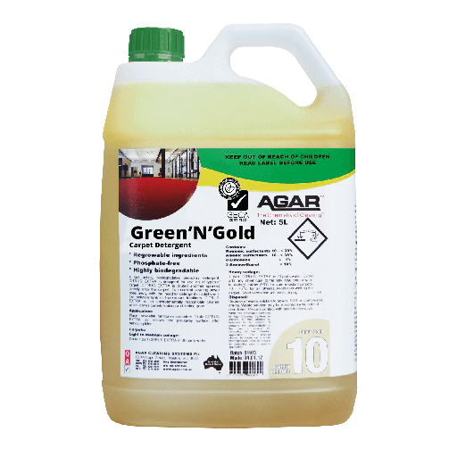 [GRE5] AGAR GREEN N GOLD CARPET CLEANER 5L