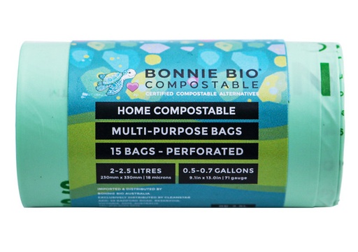 [BB-2.5L-48] CLEANSTAR - BONNIE BIO 2-2.5L COMPOSTABLE HANDHELD DOG POOP DISPENSER BAGS – ROLL OF 15