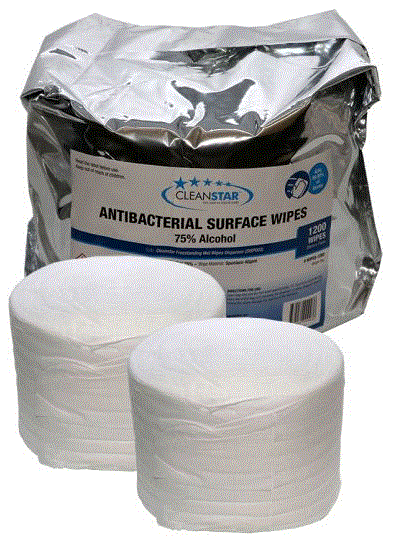 [WIPES-1200] CLEANSTAR - ANTIBACTERIAL 75% ALCOHOL SURFACE WET WIPES 2-PACK