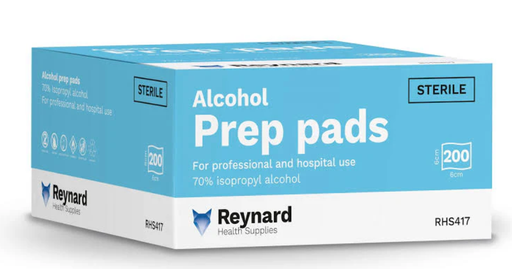 [RHS417] REYNARD STERILE ALCOHOL PREP PADS 200 PACK